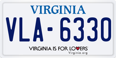 VA license plate VLA6330