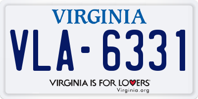 VA license plate VLA6331