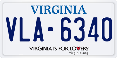 VA license plate VLA6340
