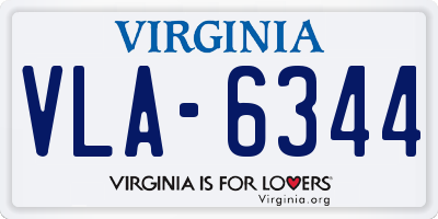 VA license plate VLA6344