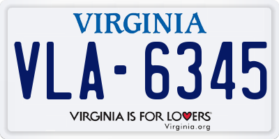 VA license plate VLA6345