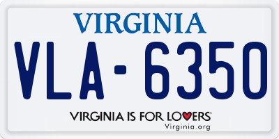 VA license plate VLA6350