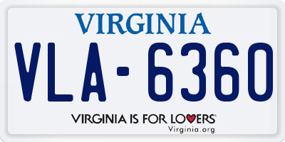 VA license plate VLA6360