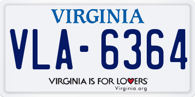 VA license plate VLA6364