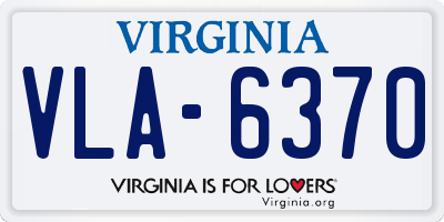 VA license plate VLA6370