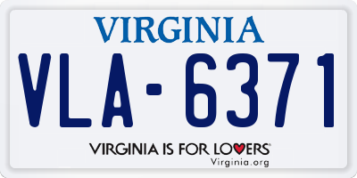 VA license plate VLA6371