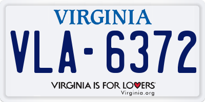 VA license plate VLA6372
