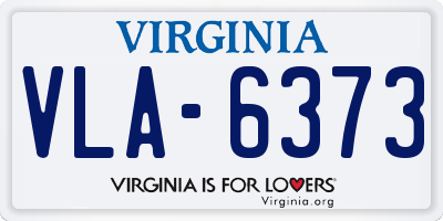 VA license plate VLA6373