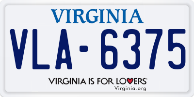 VA license plate VLA6375