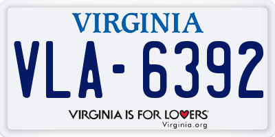 VA license plate VLA6392