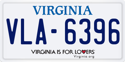 VA license plate VLA6396