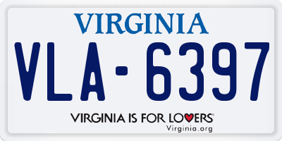VA license plate VLA6397