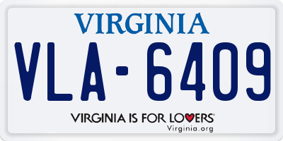 VA license plate VLA6409