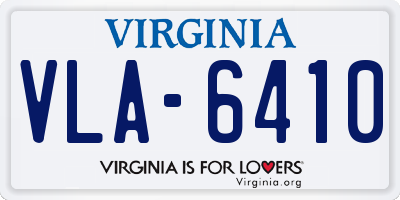VA license plate VLA6410