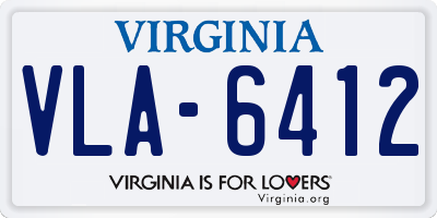 VA license plate VLA6412