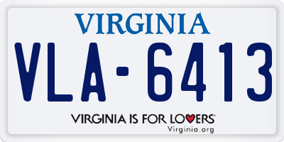 VA license plate VLA6413
