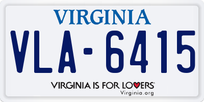 VA license plate VLA6415