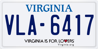 VA license plate VLA6417