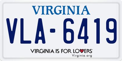 VA license plate VLA6419