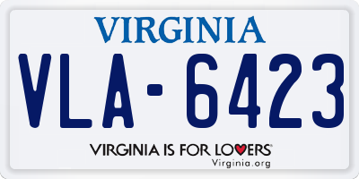VA license plate VLA6423
