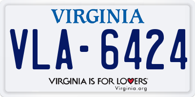 VA license plate VLA6424