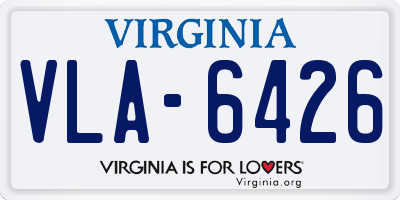 VA license plate VLA6426