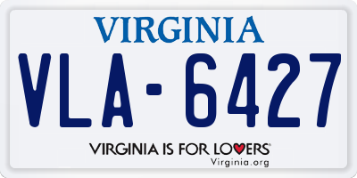 VA license plate VLA6427