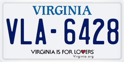 VA license plate VLA6428