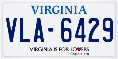 VA license plate VLA6429