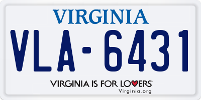 VA license plate VLA6431