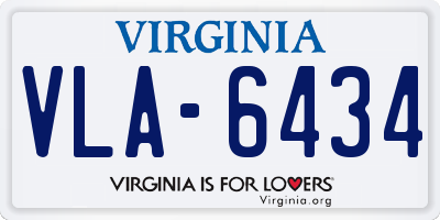 VA license plate VLA6434