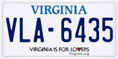 VA license plate VLA6435