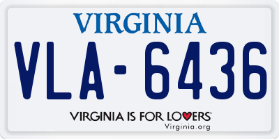 VA license plate VLA6436