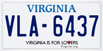 VA license plate VLA6437