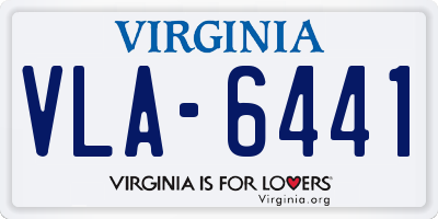VA license plate VLA6441