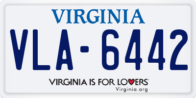 VA license plate VLA6442
