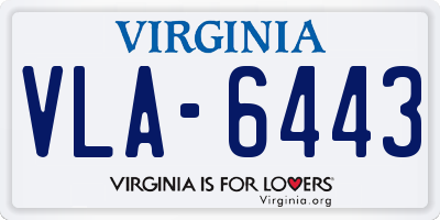 VA license plate VLA6443