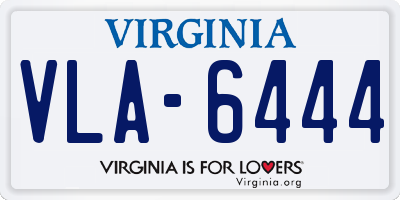 VA license plate VLA6444