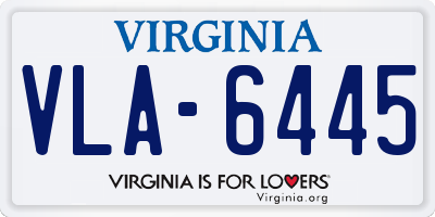 VA license plate VLA6445