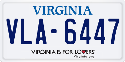VA license plate VLA6447