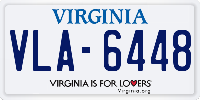 VA license plate VLA6448