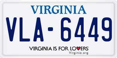 VA license plate VLA6449