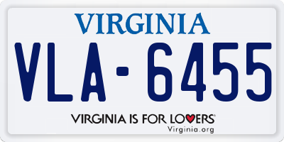 VA license plate VLA6455