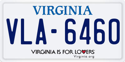 VA license plate VLA6460
