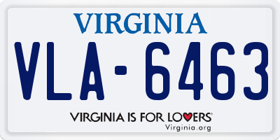 VA license plate VLA6463