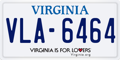 VA license plate VLA6464