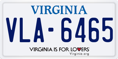 VA license plate VLA6465