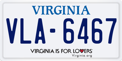 VA license plate VLA6467