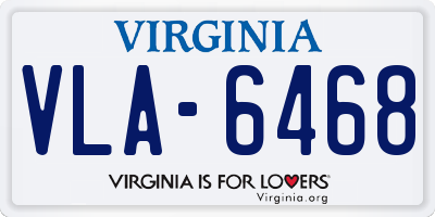 VA license plate VLA6468