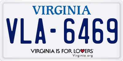 VA license plate VLA6469